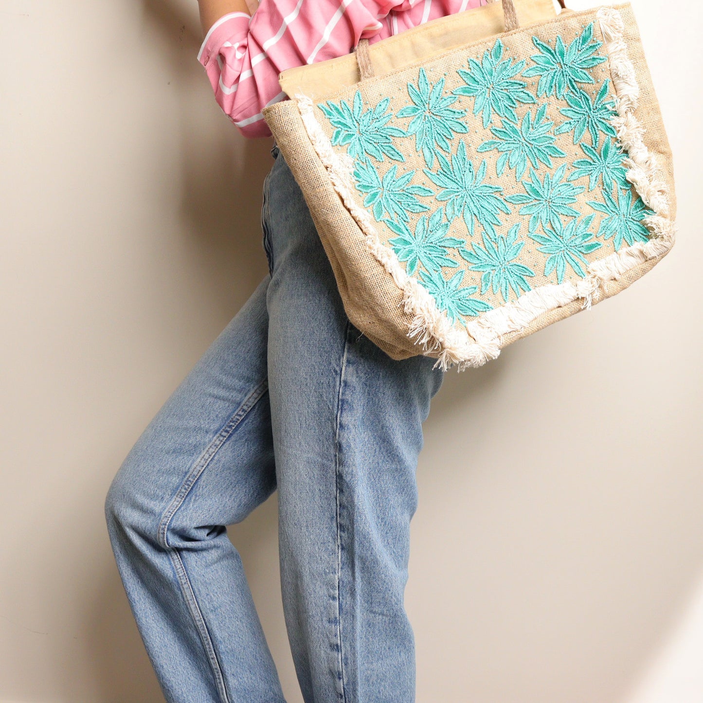 Blossoming Jute Tote