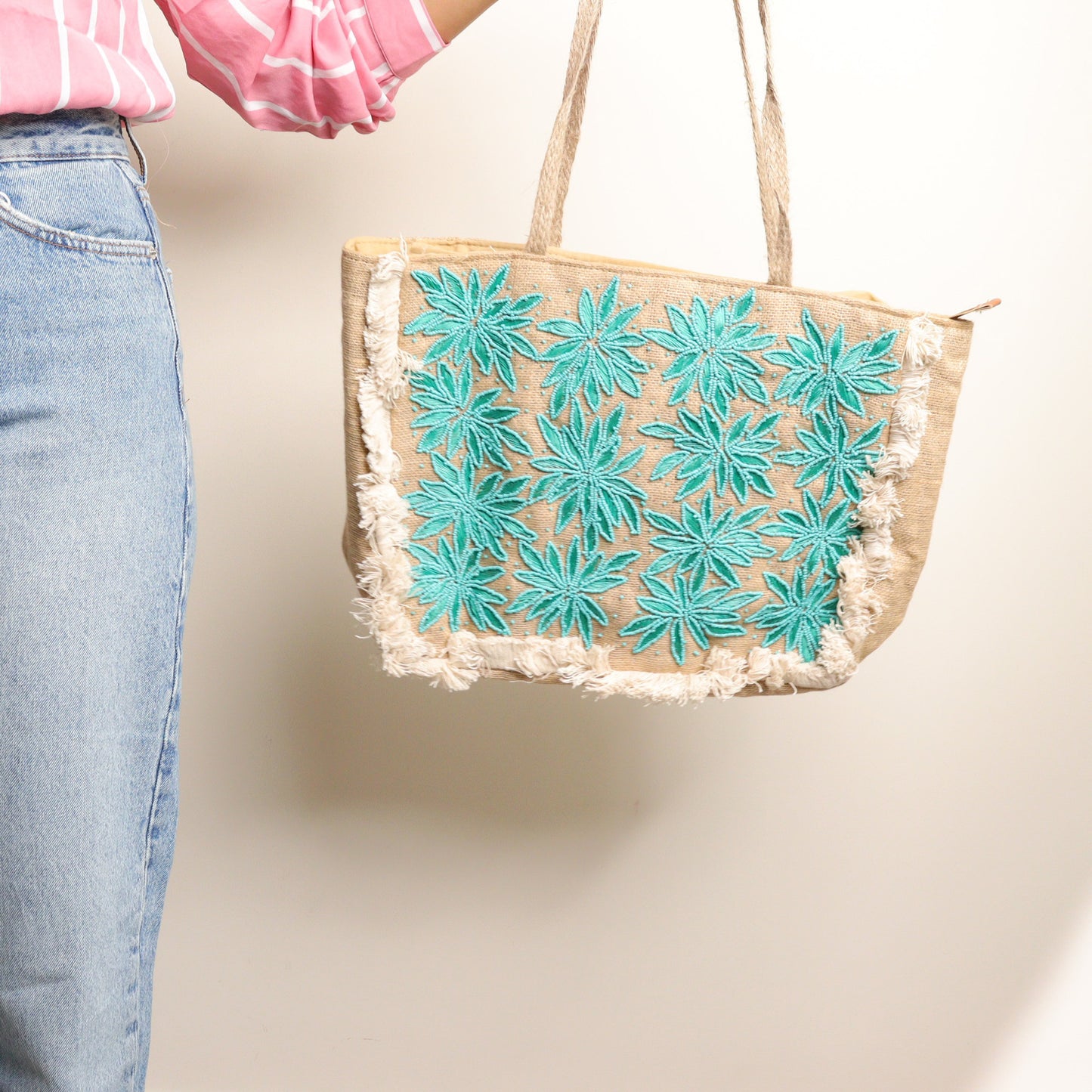 Blossoming Jute Tote