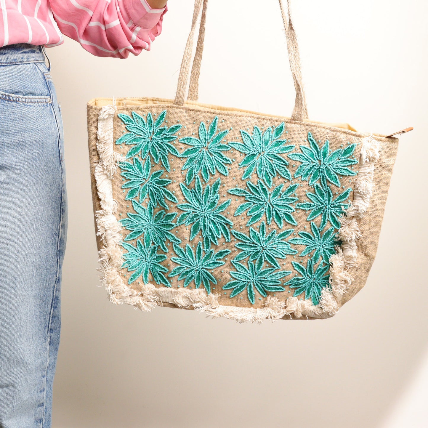 Blossoming Jute Tote