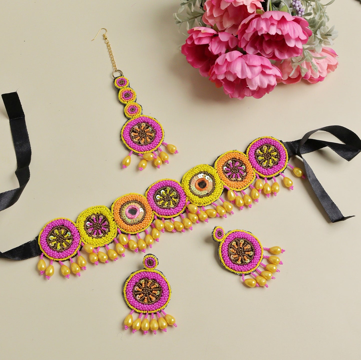 Haldi Sunrise Necklace Set