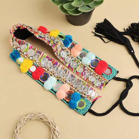 Bohemian Coin Waist Belt - Rainbow