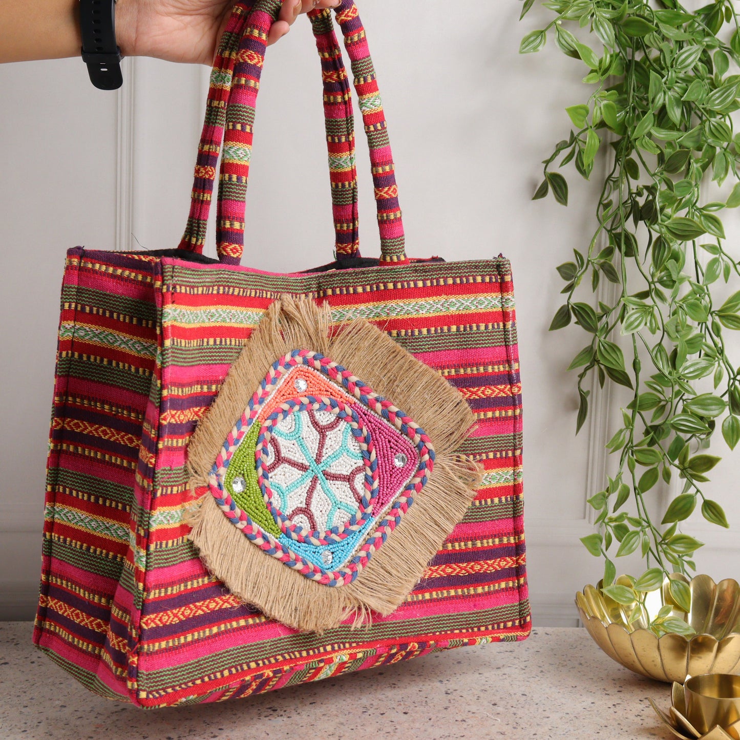 Daimond Colored Tote Box Bag