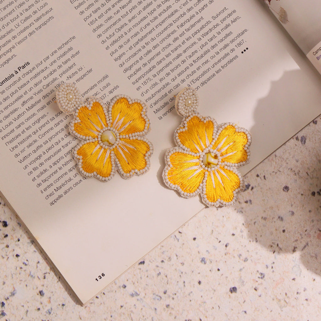 Yellow flower Earrings