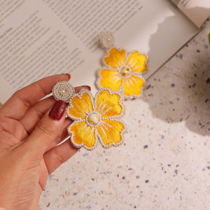 Yellow flower Earrings