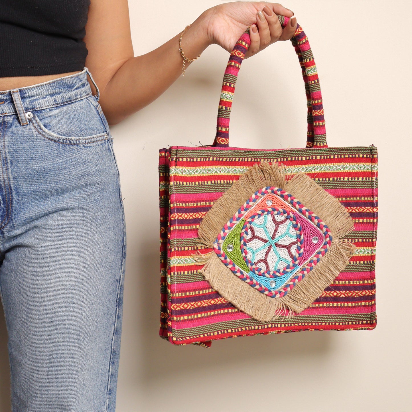 Daimond Colored Tote Box Bag