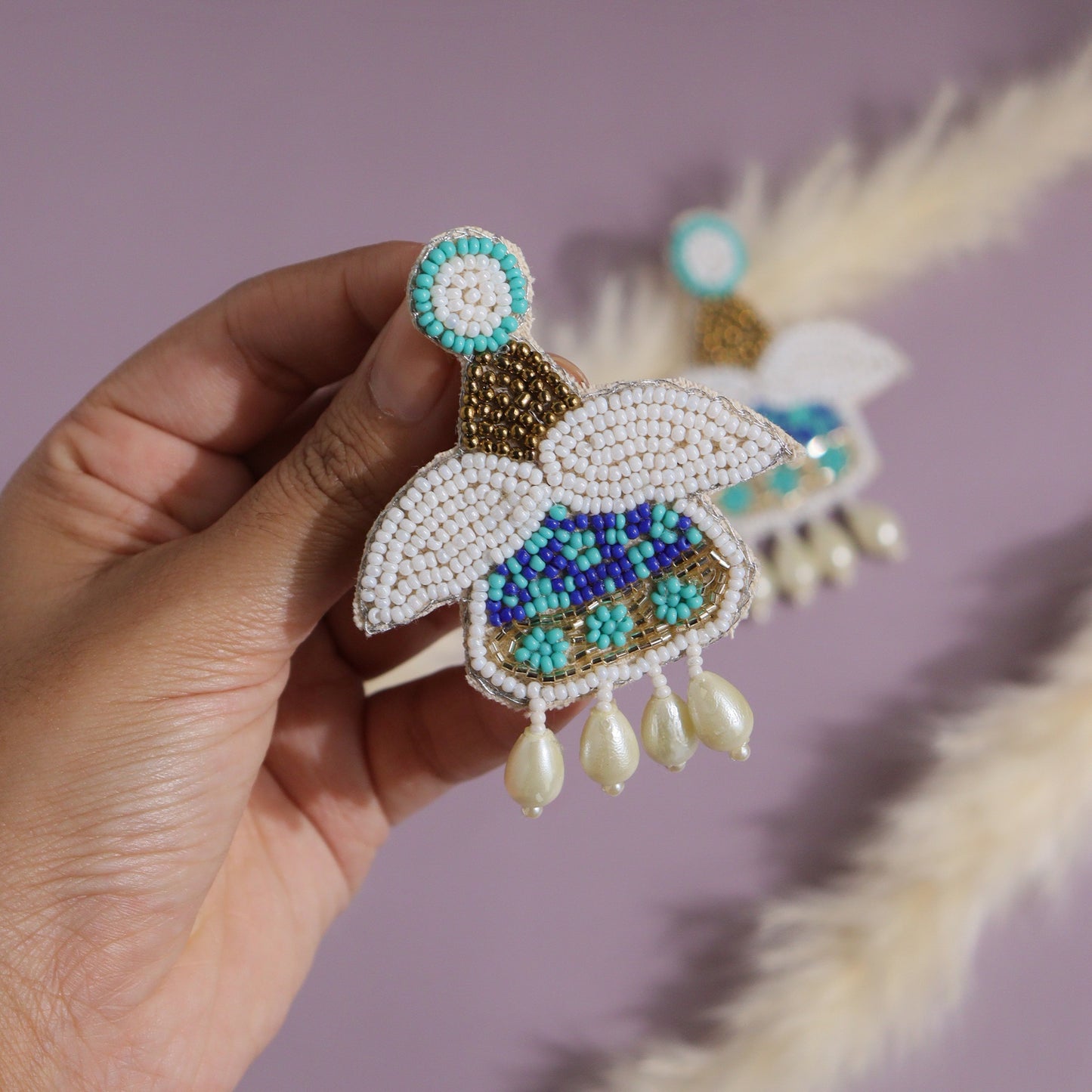 Blue Pearl Earrings