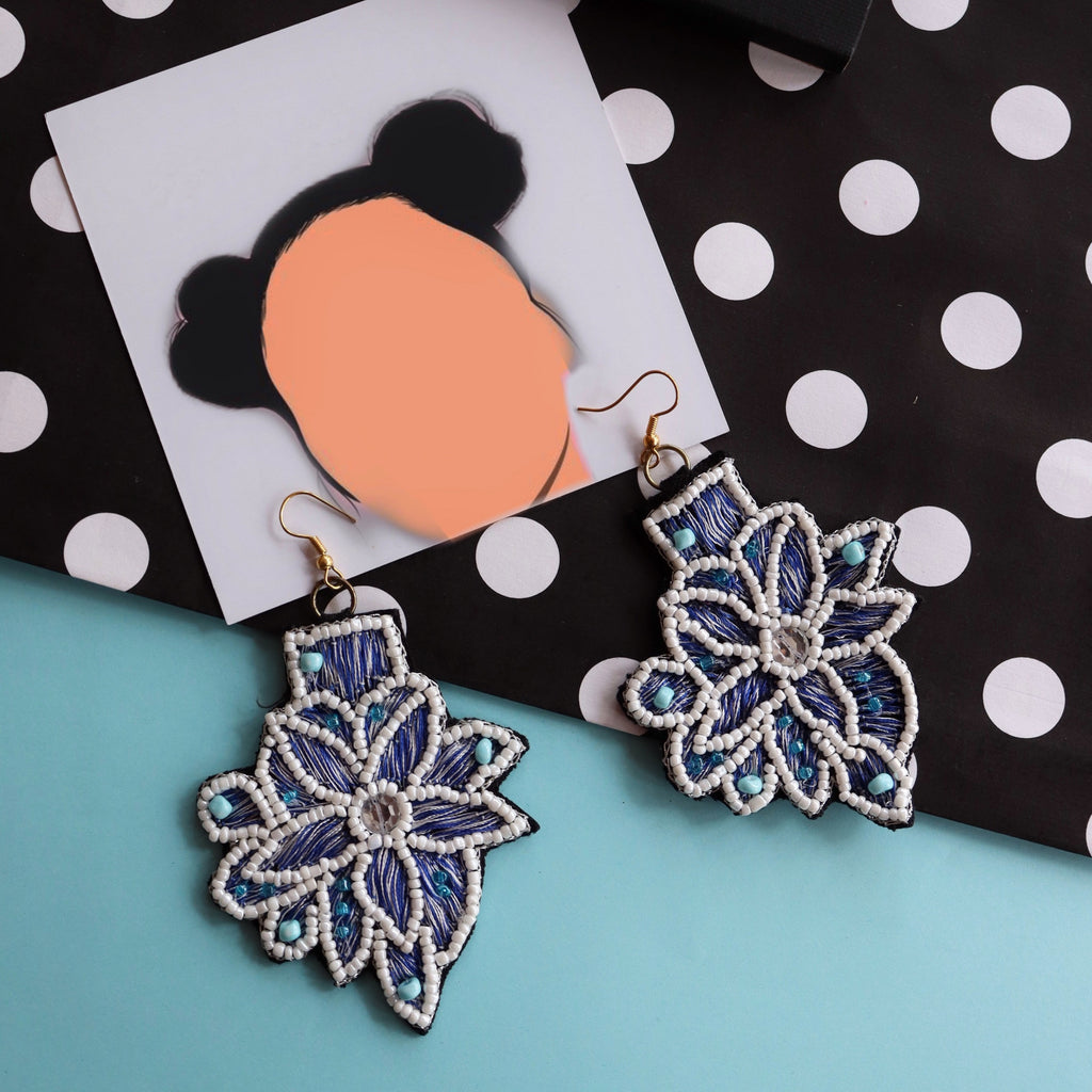 Blue Leaf Earring