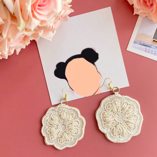 White Flower Earring