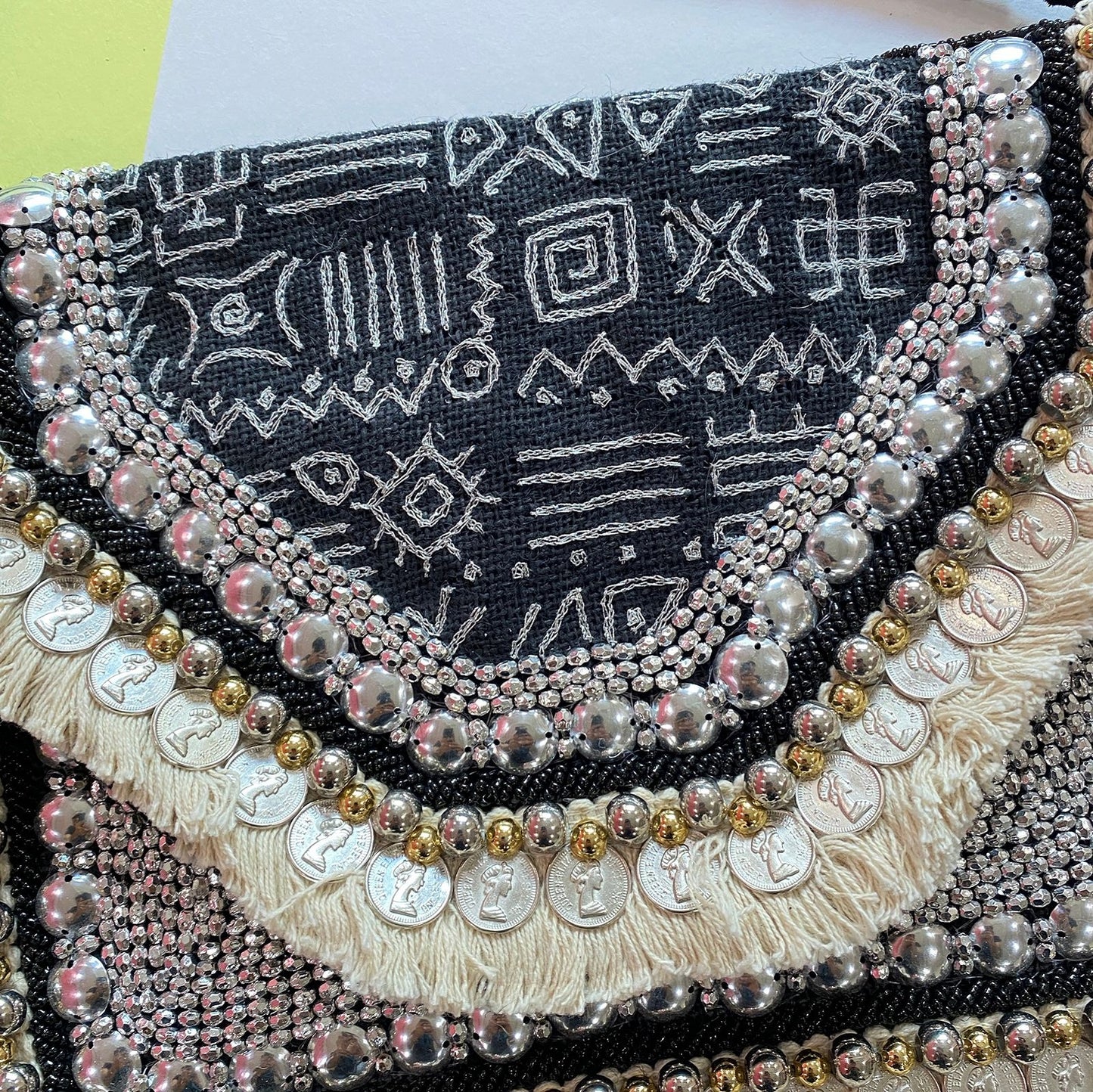 Ade Embroidered Coin Clutch