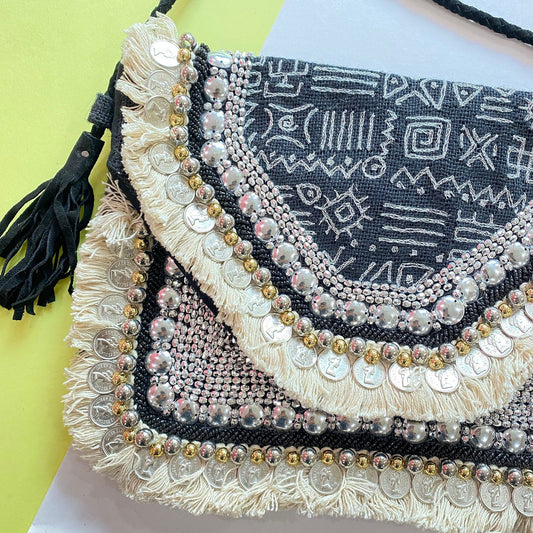 Ade Embroidered Coin Clutch