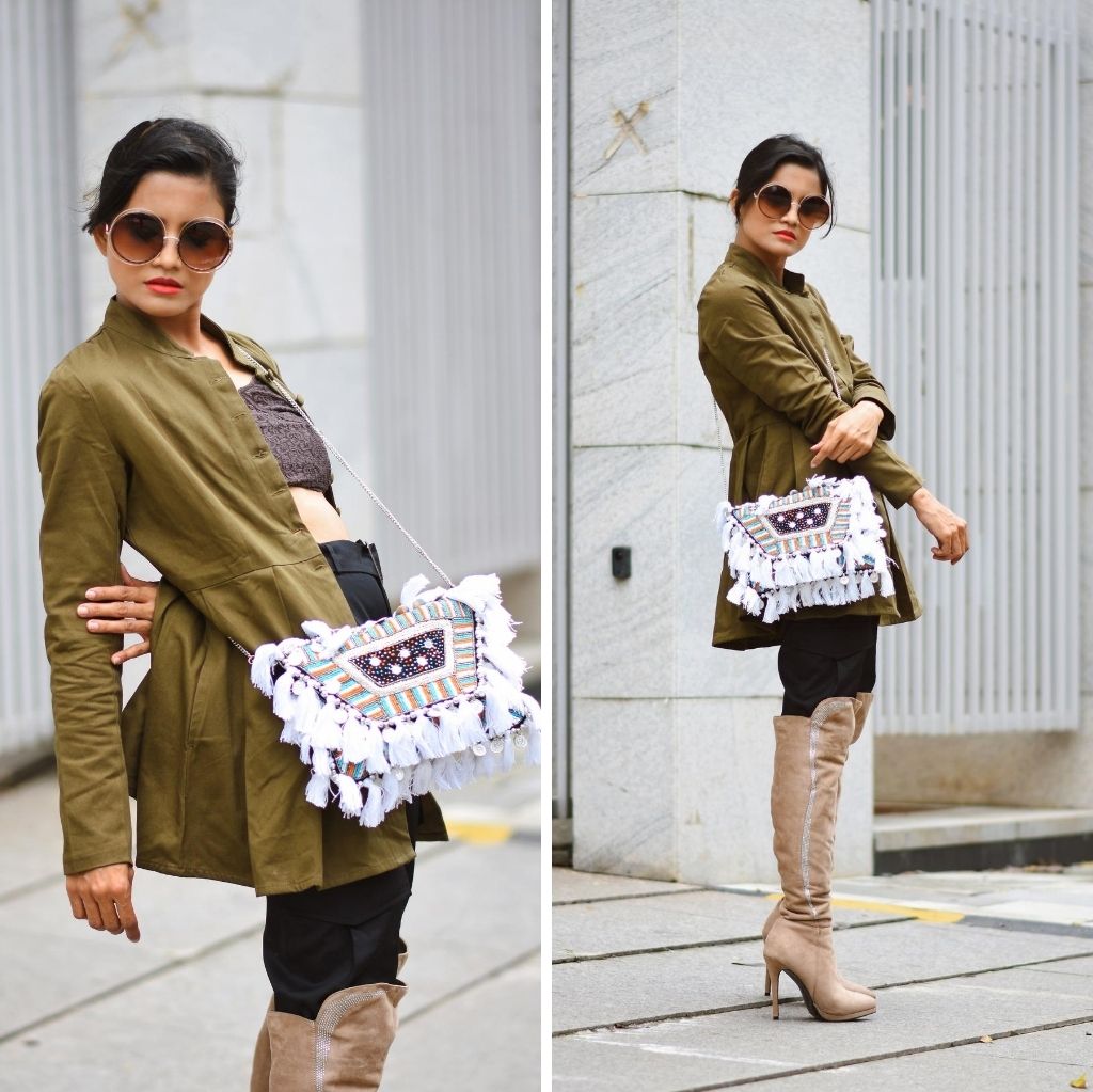 White Tassle Coin Bohemian Bag