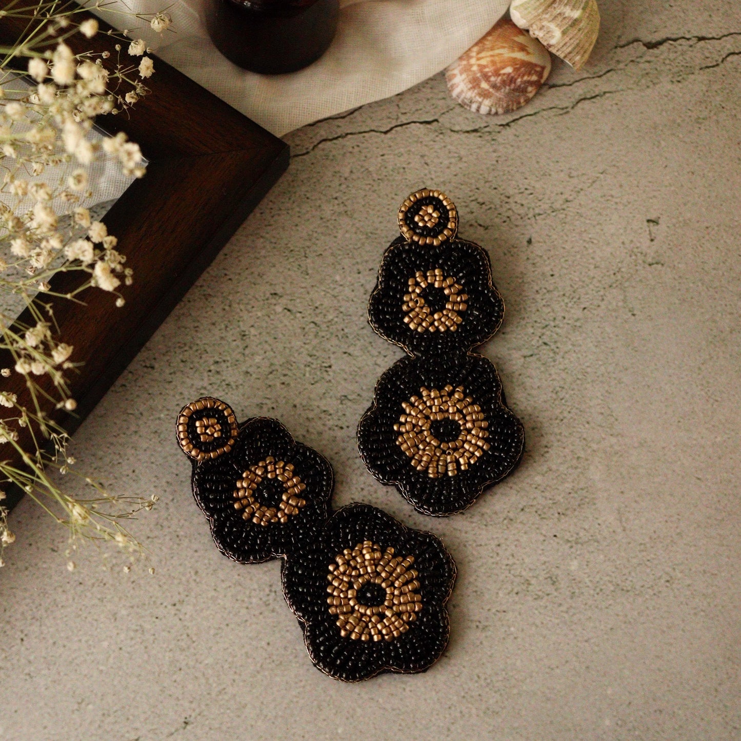 Black Packer Earring