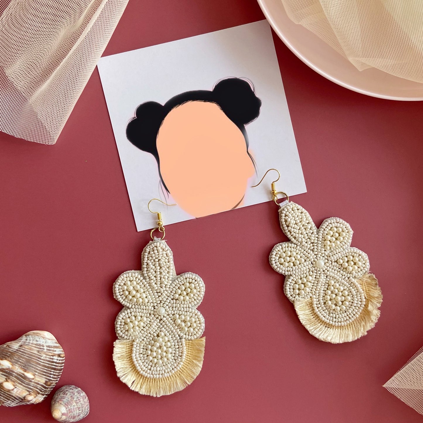 Imperial White Earring