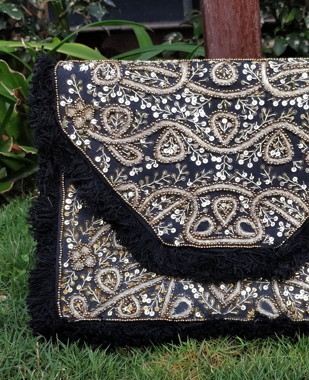 Gorgeous Gold Sequined Bohemian Clutch