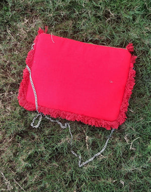 Red Fire Beaded Bohemian Bag