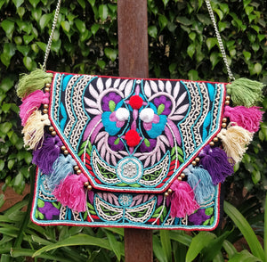 Phuket Multicolored Bohemian Clutch Boho Bag