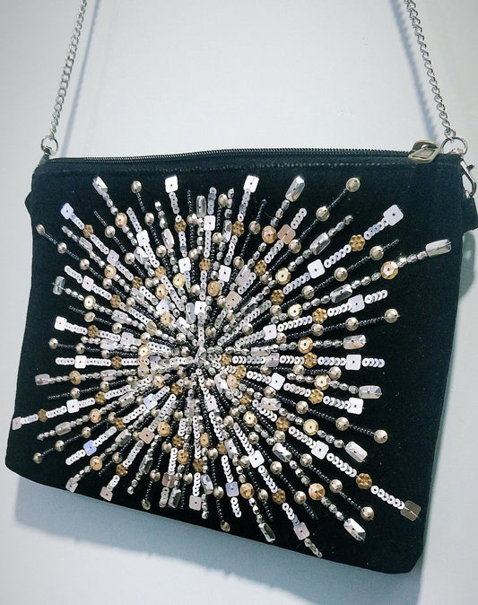 Tango Beaded Black Boho Bag