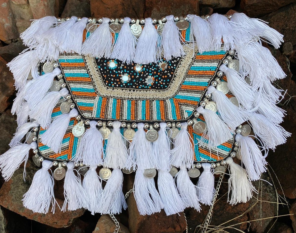 White Tassle Coin Bohemian Bag