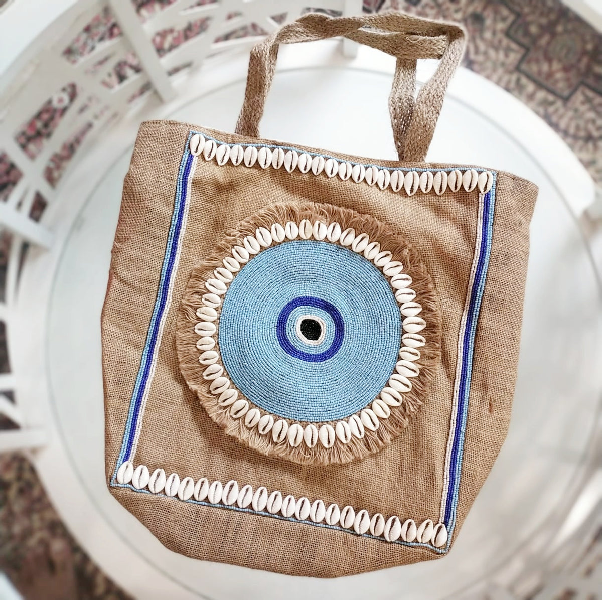 Bohemian Bonita Tote - Evil Eyes – Sanskriti777