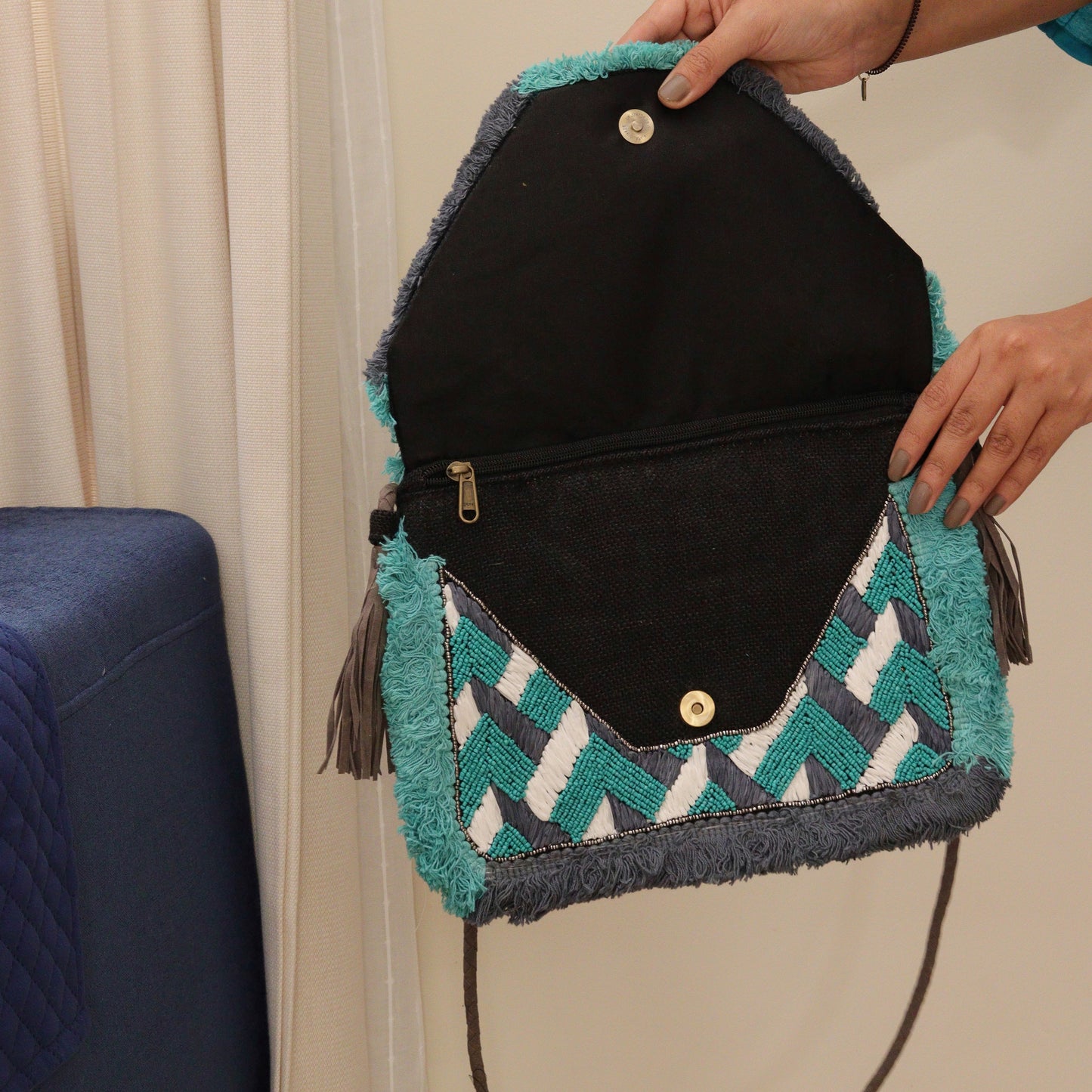 Avery Raffia Turquoise
