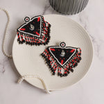 Red & Black Triangle Earring