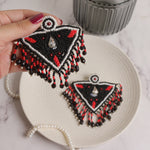Red & Black Triangle Earring