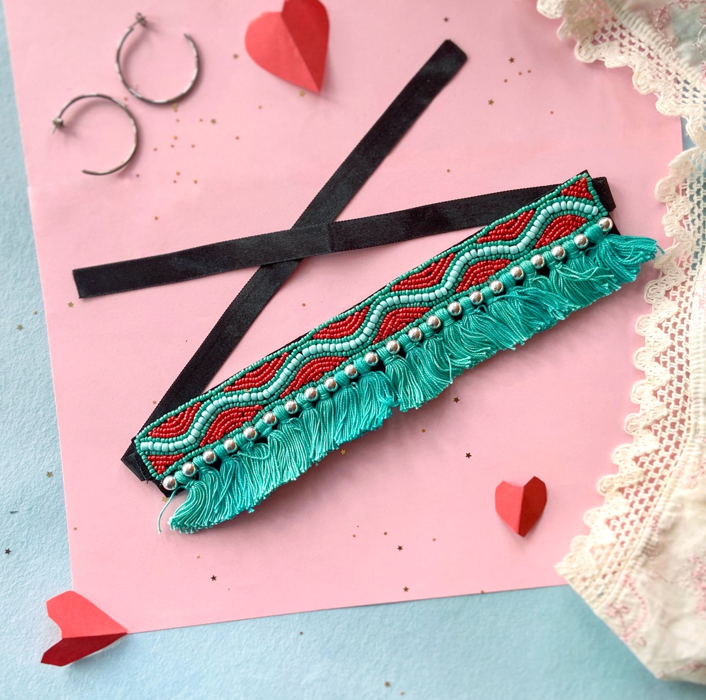 Turquoise Tassel Choker