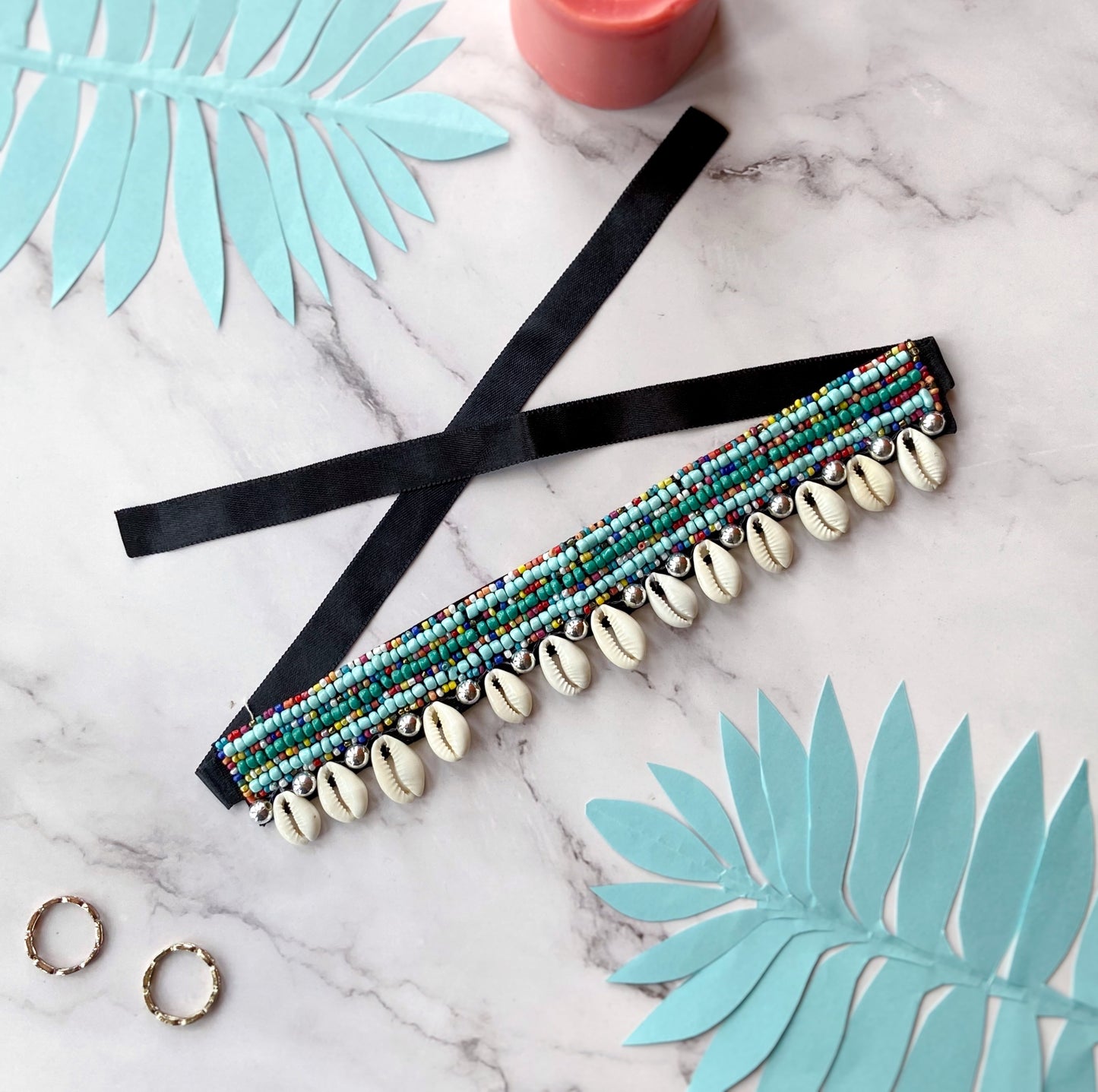 Multi Colored Shell Choker