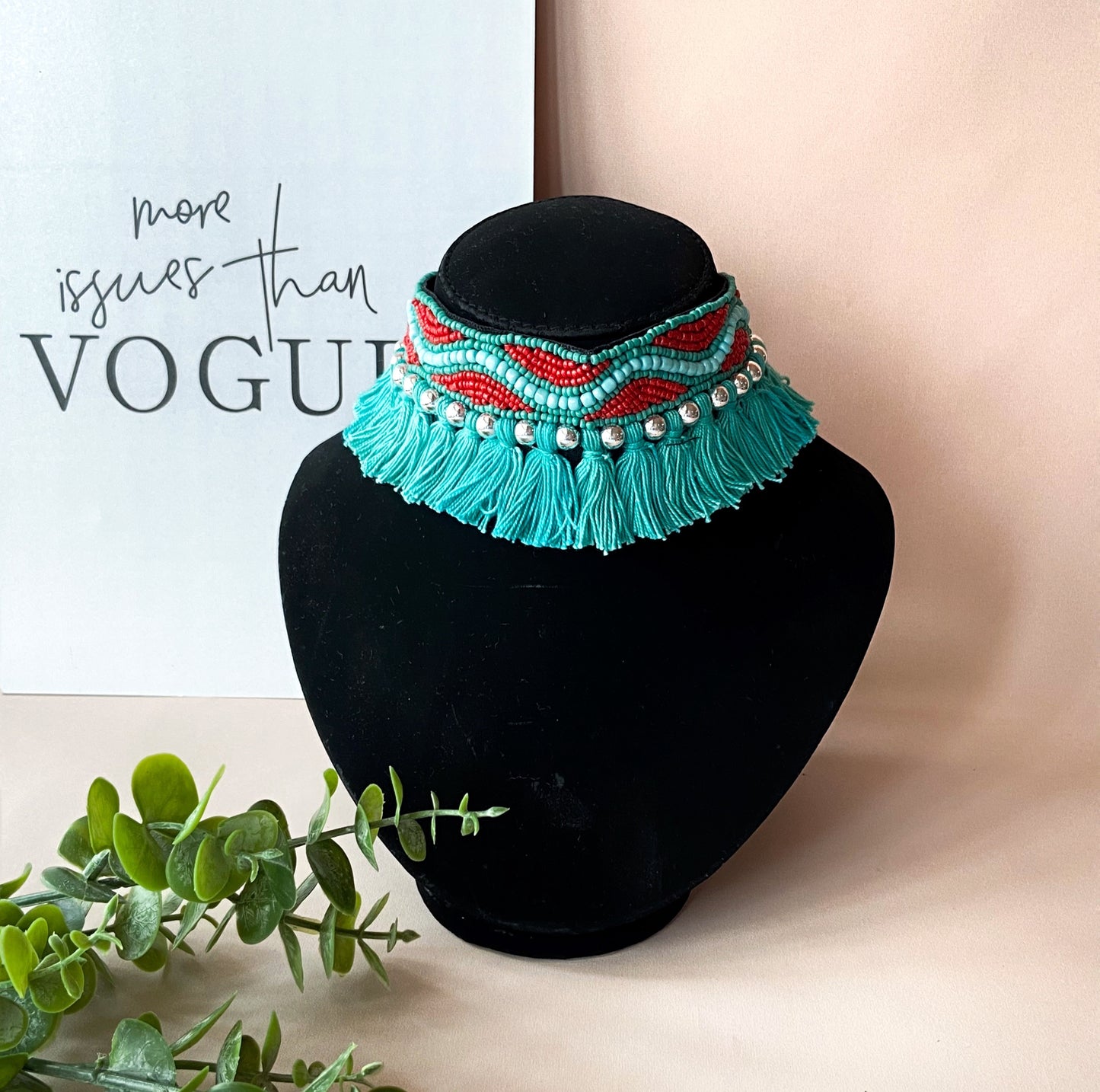 Turquoise Tassel Choker