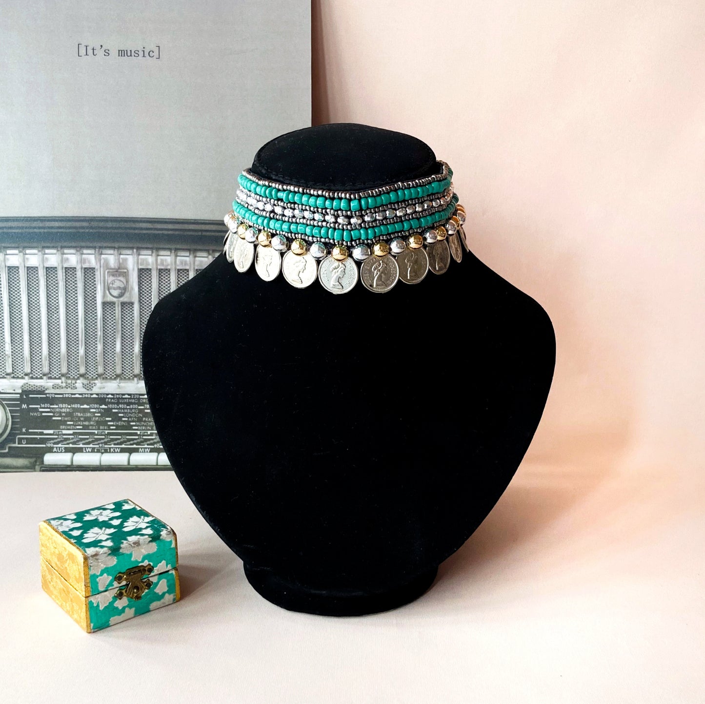 Turquoise Coin Choker