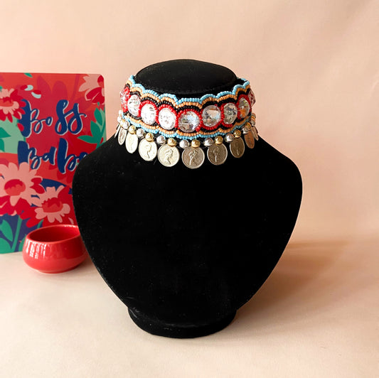 Fake Mirror Coin Choker