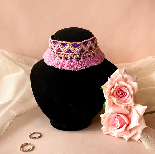 Pink Tassel Choker