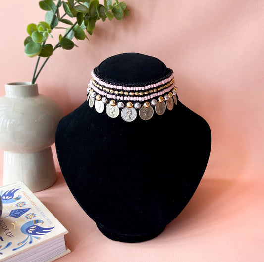 Pink Coin Choker