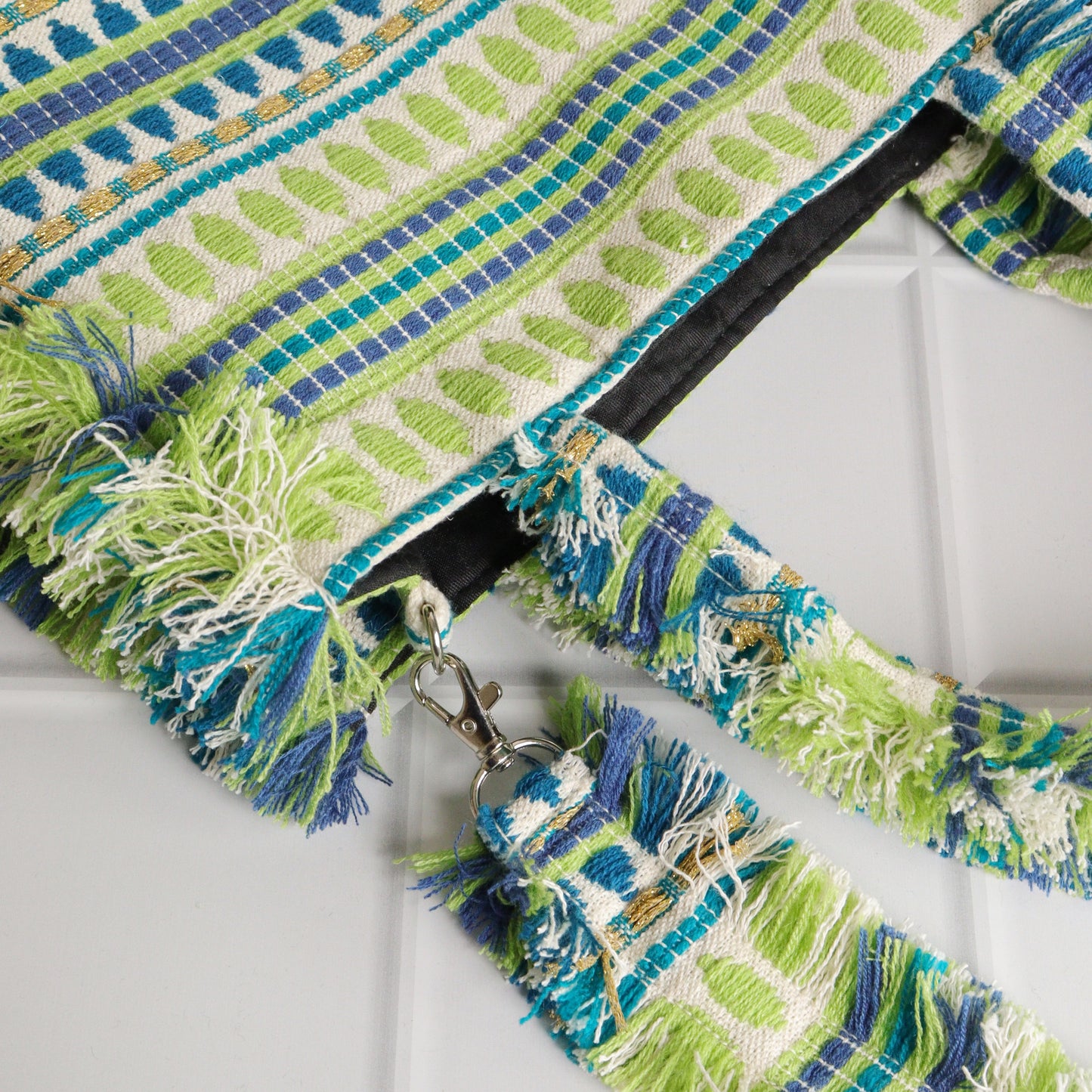 Rumpled Green Jacquard Tote