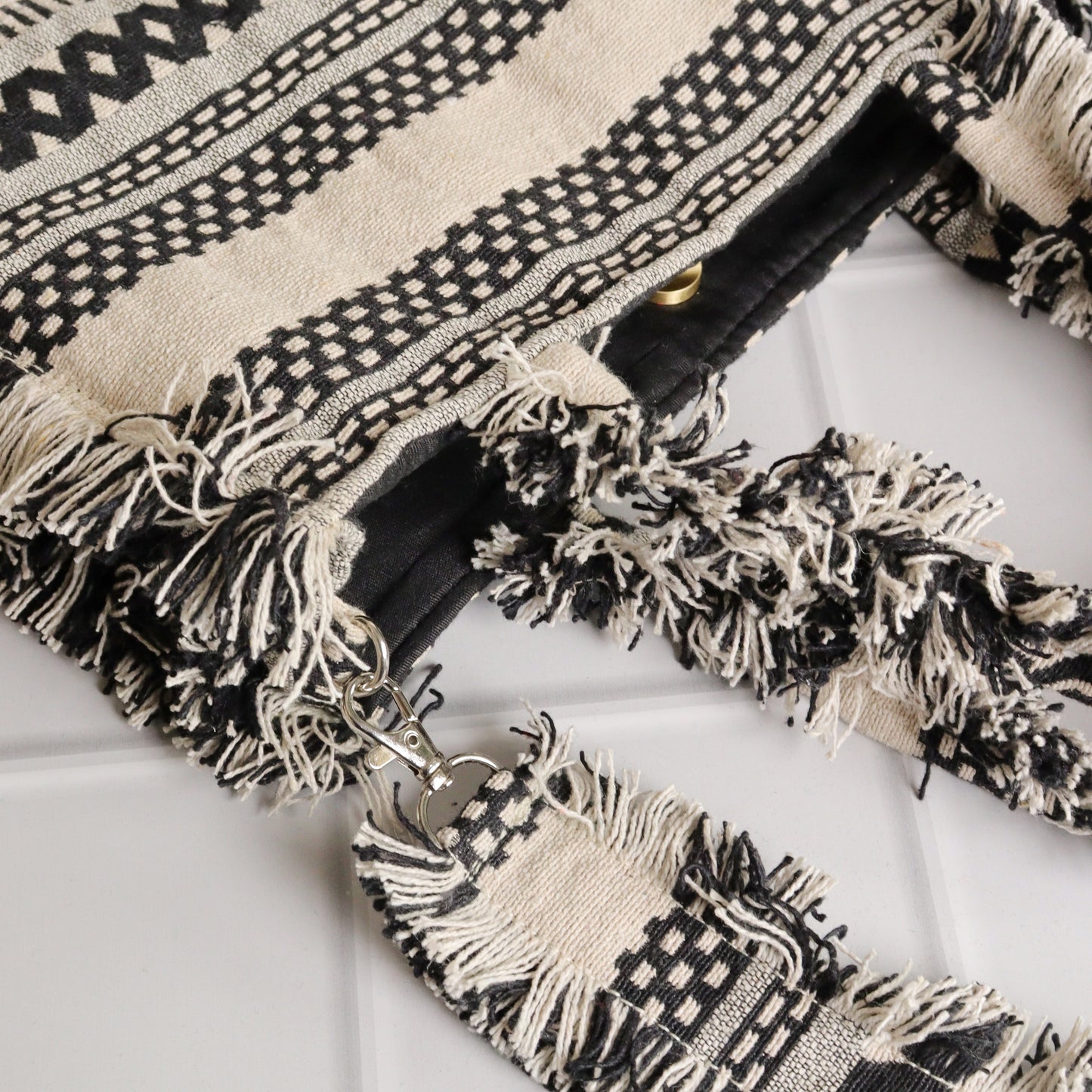 Rumpled Black & White Tote