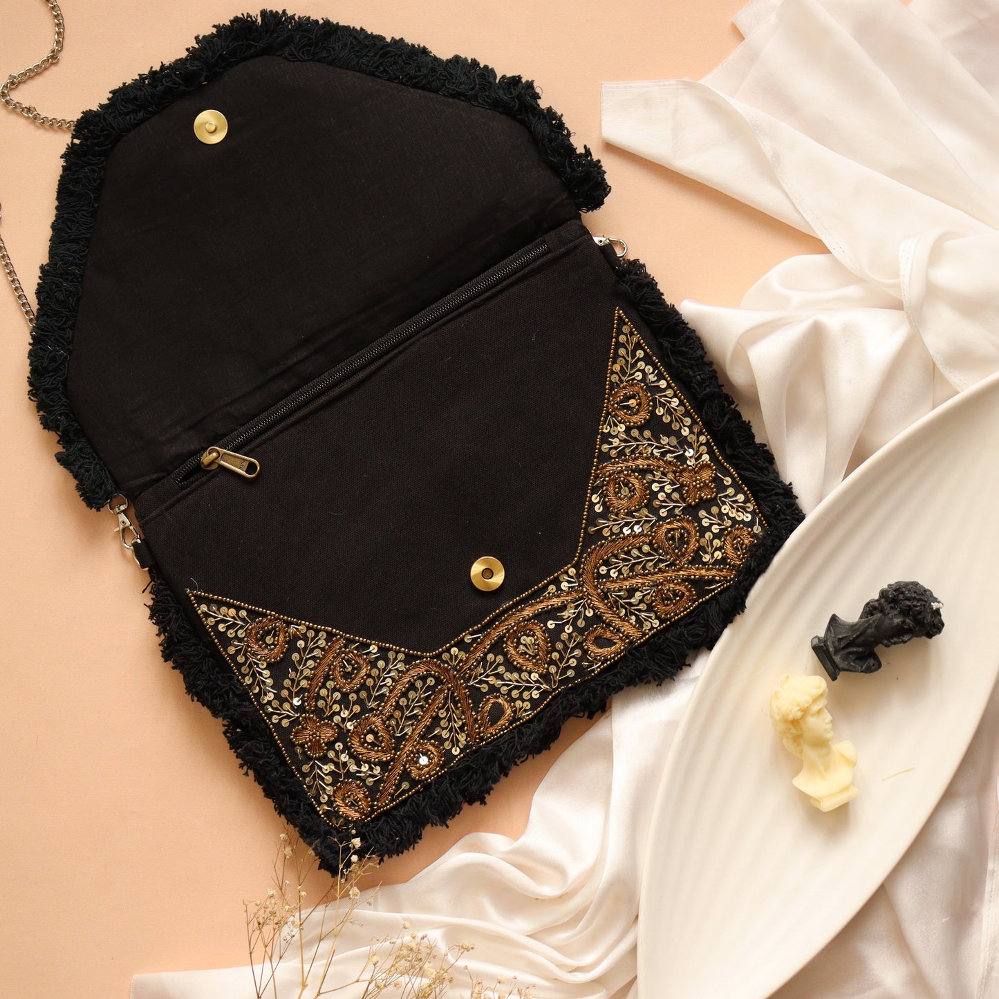 Gorgeous Gold Sequined Bohemian Clutch