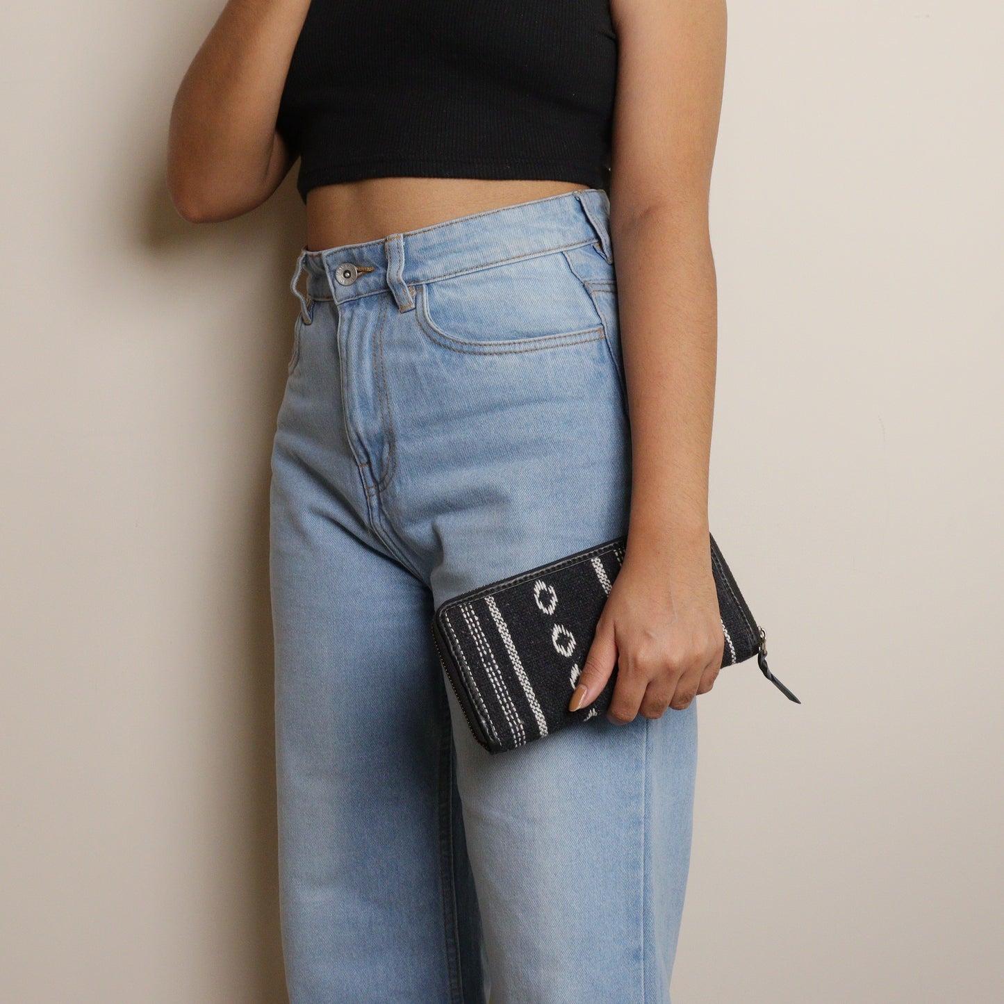 Black Jacquard Wallet