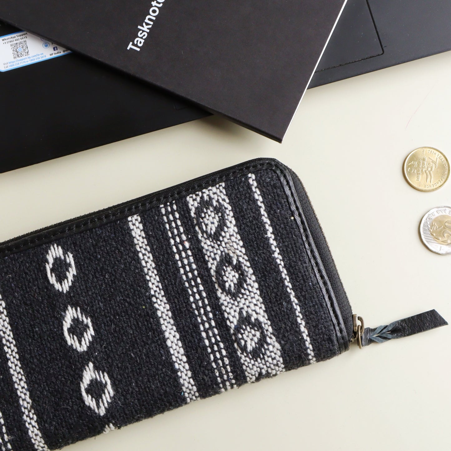 Black Jacquard Wallet