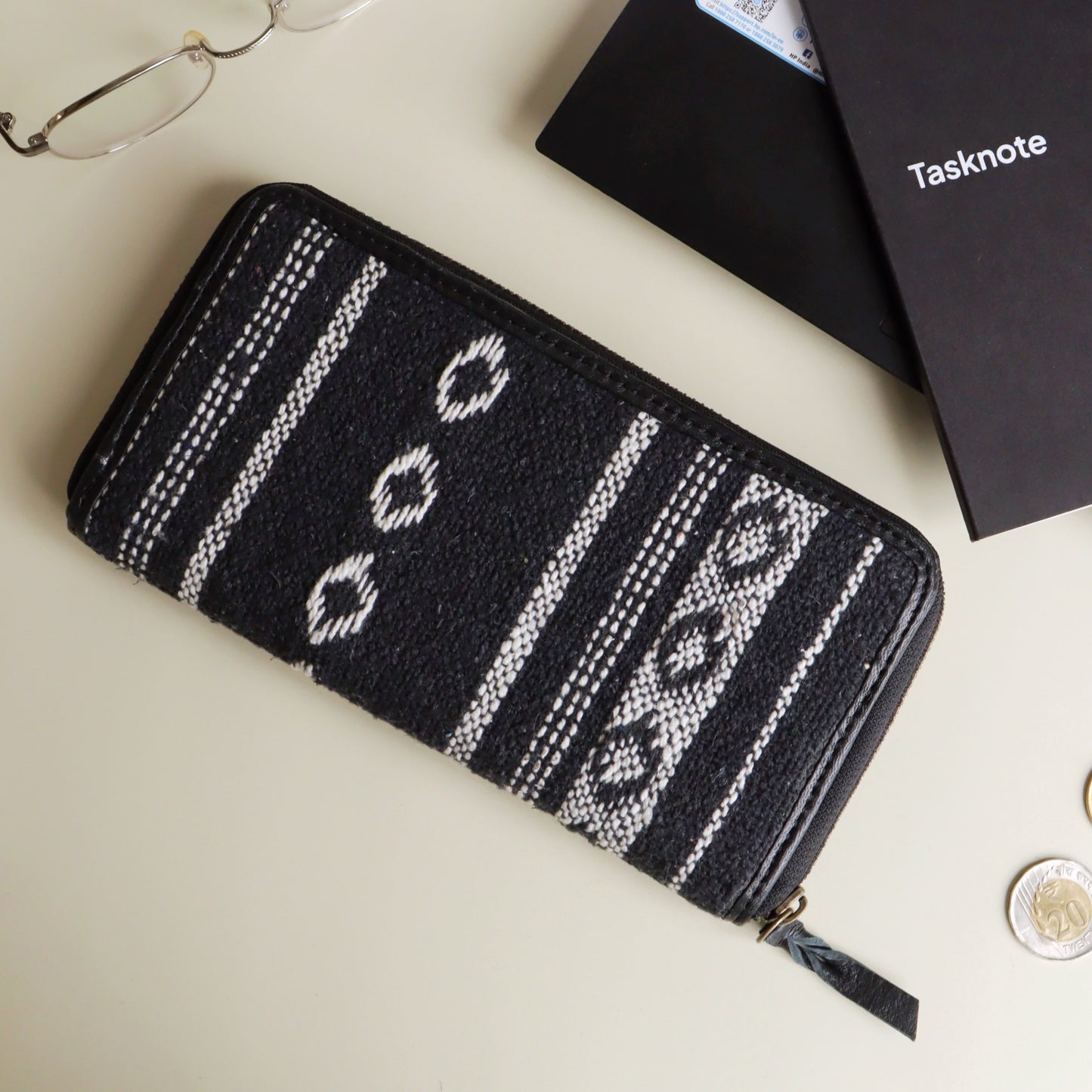 Black Jacquard Wallet