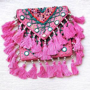 Pink Turquoise Beaded Cali Bag