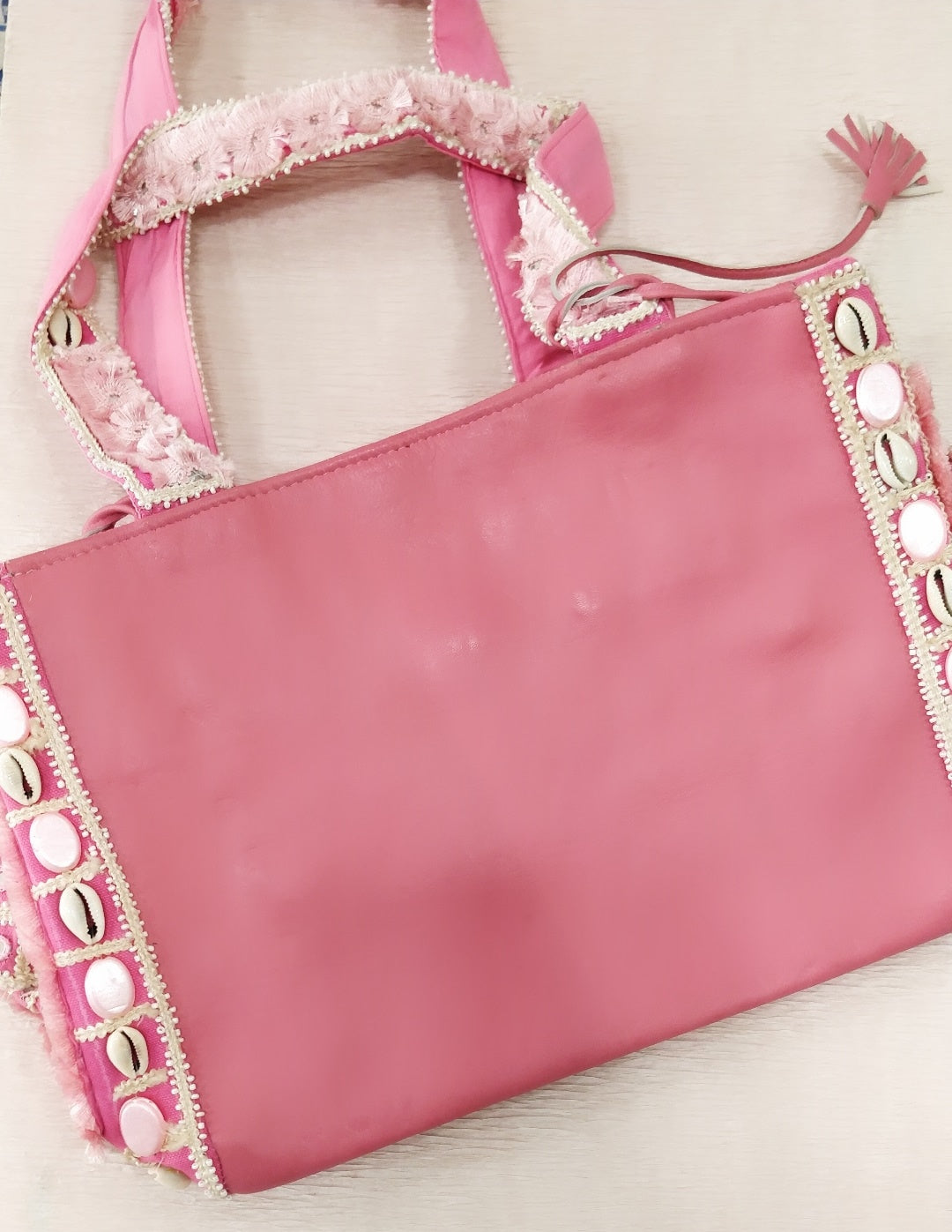 Clearance Sale: Premium Baby Pink Leather Bag