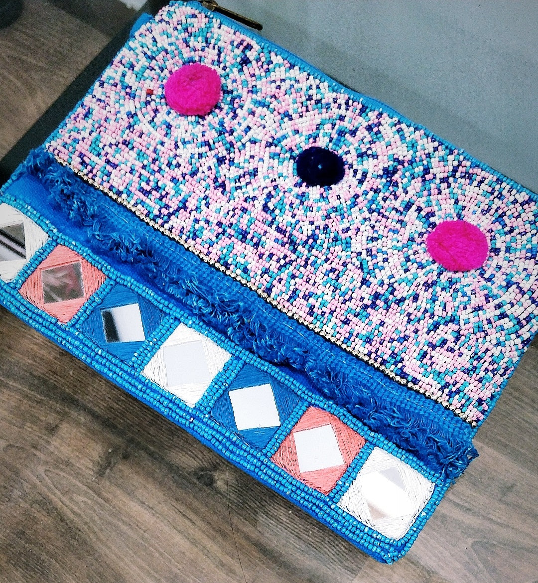 Clearance sale Bluey Beaded Boho Bag
