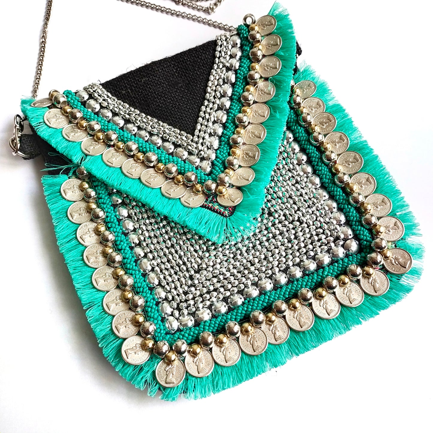 Petite Black : Turquoise Tassel