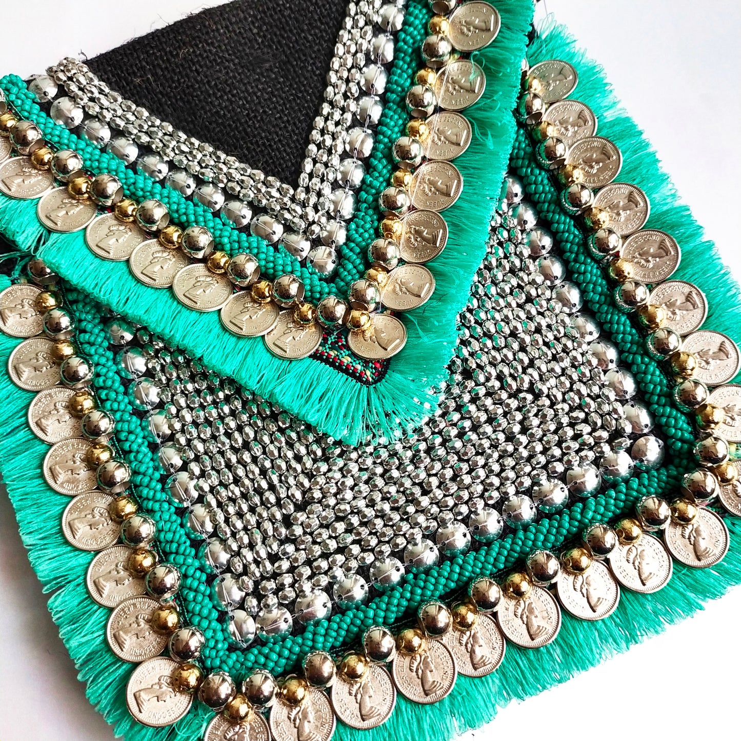 Petite Black : Turquoise Tassel