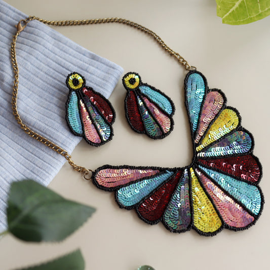 Sequined Necklace Set