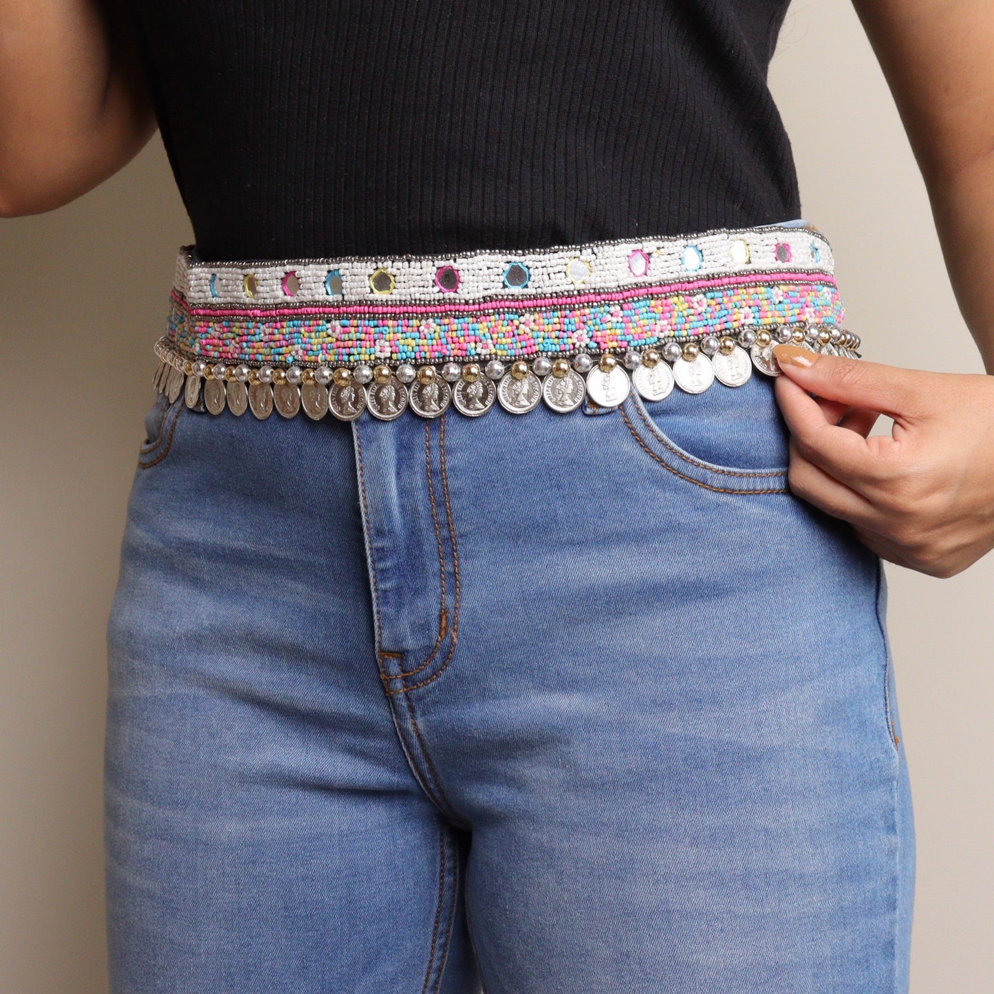 Pink Mystic Coin Waist Belt