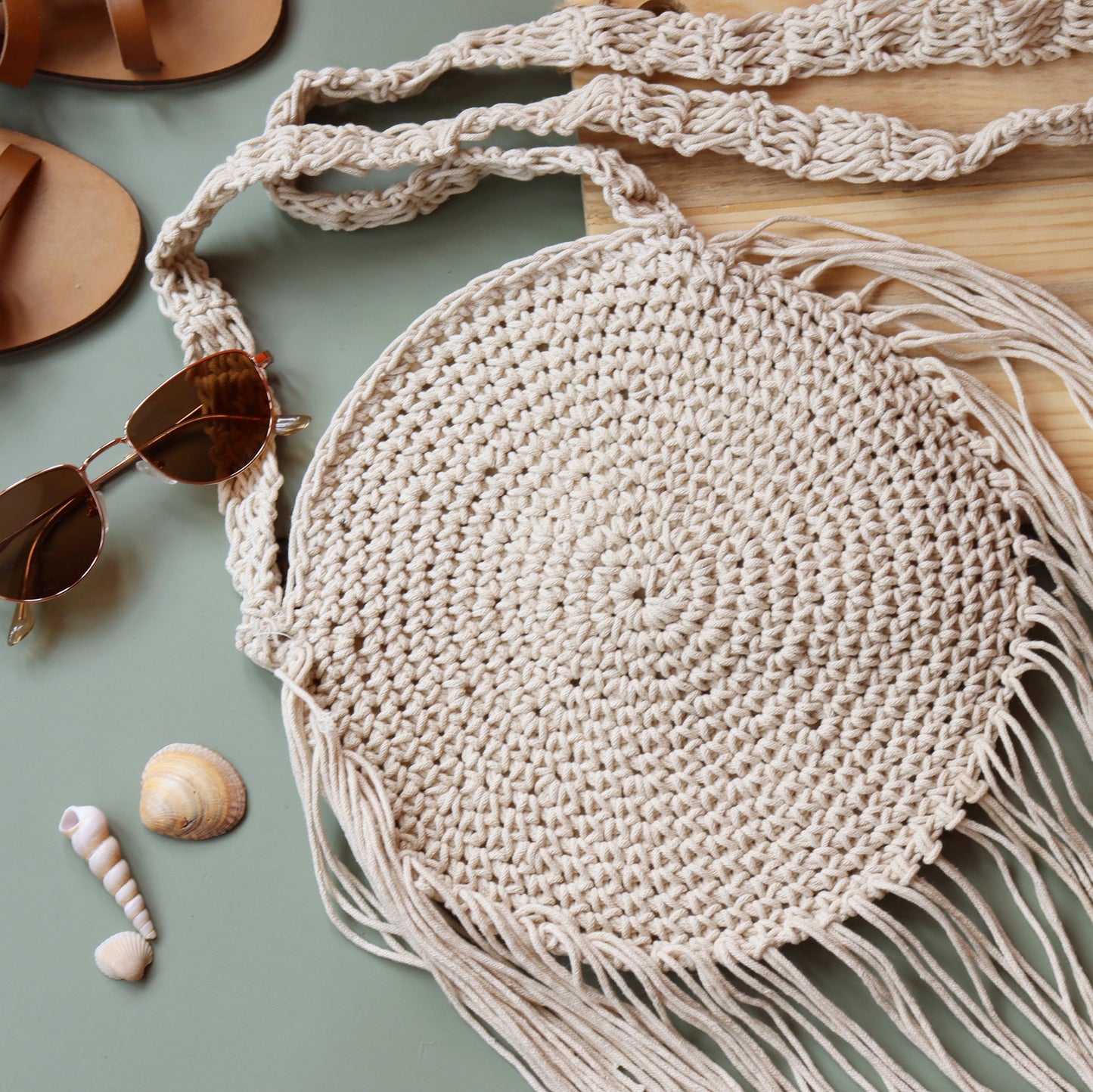 Macrame Off-White Round Sling
