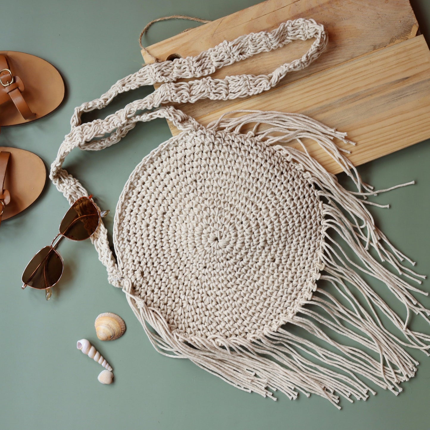 Macrame Off-White Round Sling