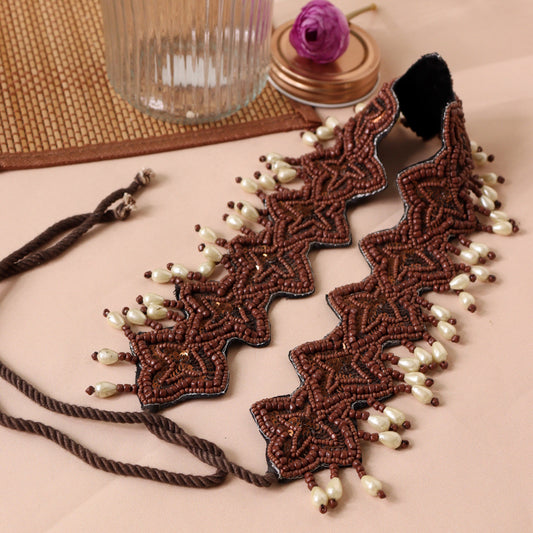 Pearl Choclate Waist Belt