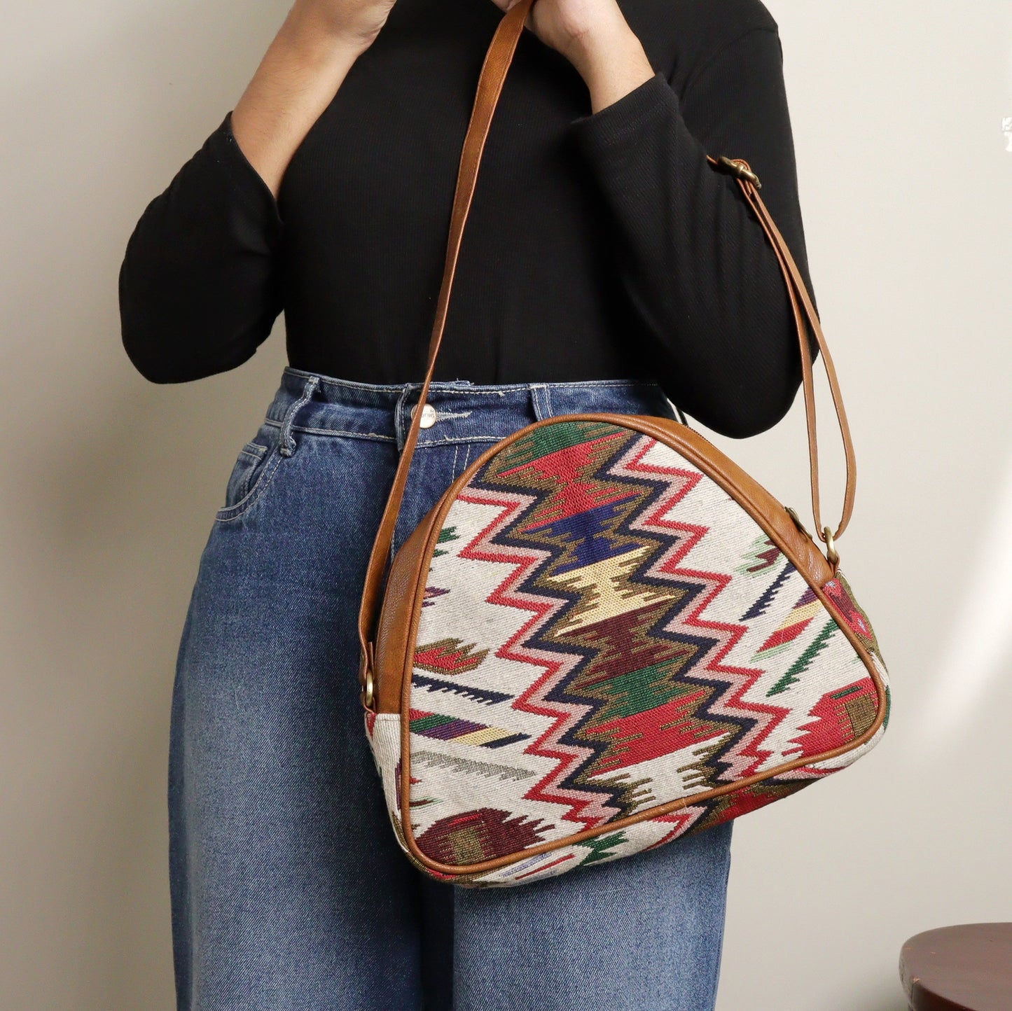 Red & Black Moroccon Satchel